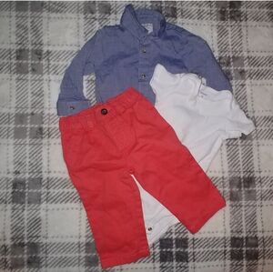 3 piece Red White and Blue outfit